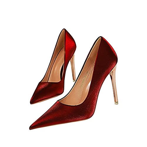Hanfike Wedding Party Shoes for Women Satin High Heel Pumps4