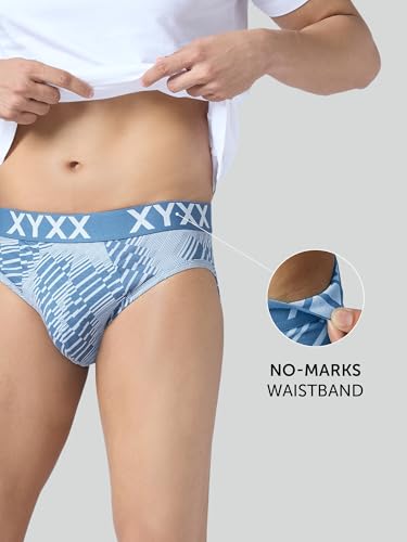 Image of XYXX Metrix Cotton Modal Brief for Men | Snug Fit with Anti-roll no-Marks Waistband | Printed Underwear for Men Combo