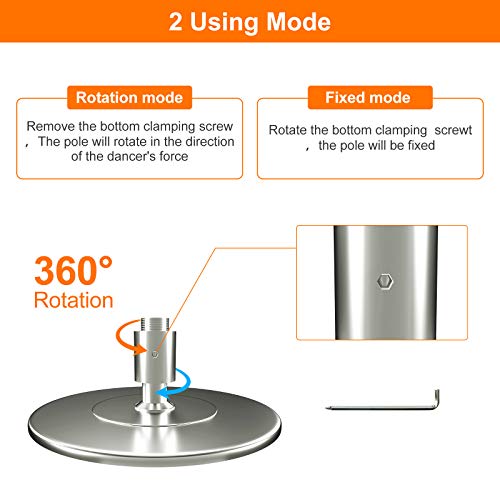image for AolliePawer 45mm Upgraded Portable Dance Pole for Beginner and Profess