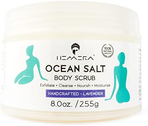 Ocean Salt Body Scrub, Handcrafted scrub with Lavender oil, Scrub with Essential Oils, Detox body scrub, Exfoliating Salt Scrub to Exfoliate & Moisturize Skin, Deep Cleansing