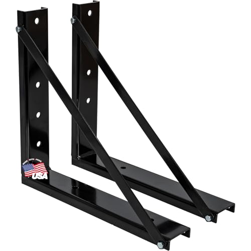 Buyers Products 1701006B Formed Bolted Black Steel Mounting Brackets for Underbody Truck Tool Box, Set of 2, 18 x 18, Corrosion Resistant With Universal Hole Pattern For Quick And Easy Mounting