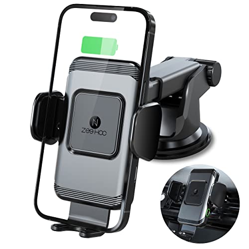 Zeehoo Wireless Car Charger,Qi Fast Charging Auto-Clamping Car Mount,Windshield Dash Air Vent Phone Holder For Iphone 14 13 12 Mini 11 Pro Max Xs Xr 8,Samsung S22 S21 S20 Note 20 10 9 8 Z Flip 3,Etc #TOP13