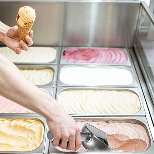 Bokon 12 Pcs Ice Scoop Stainless Steel Ice Scoop Metal Candy Food Flour Scoops for Canisters Silver Scooper for Kitchen Ice Cream Sugar Popcorn Coffee Bean, Dishwasher Safe
