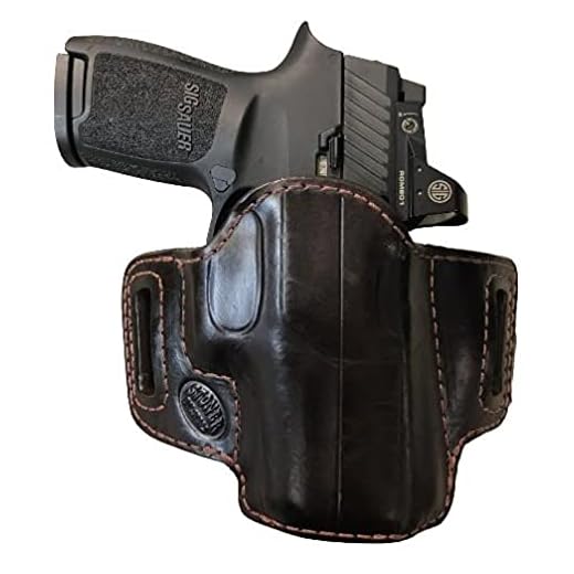 Sig Sauer P320 with Reflex Optic Leather Holster (Full and Compact) (Black Left Hand, Professional Speed Style 320)