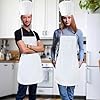 Coume 24 Pcs Disposable Non Woven Apron Chef Hat Set, Adult Kitchen Aprons Adjustable Bakery Hats for Kitchen Cooking Baking (White) #3