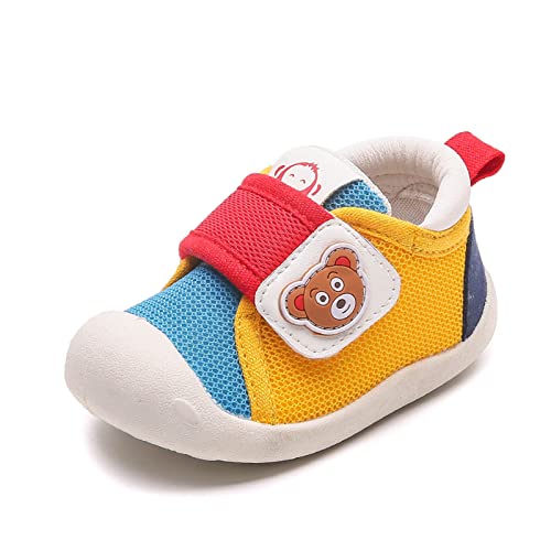 Shoes Boy Girl Infant Sneakers Non Slip First Walkers 6 9 12 18 24 Months Toddler Boy Winter Shoes (Yellow, 18-24Months) #TOP5