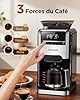Aigostar Cafetiere a Grain Avec Broyeur Intégré, 1400W Machine a Cafe Grain, 7 Moutures, 3 Intensités, 1,5 L (2-12 Tasses), 24H Cafetière Programmable, Maintien Température, Noir - Personnalisez Café
