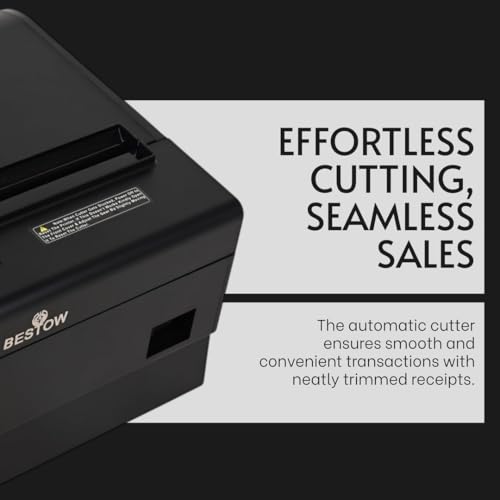 Image of Bestow80 mm Thermal Receipt Printer with Auto Cutter USB LAN POS Printer for Shops Restaurants Malls Black (USB+ LAN (E801))