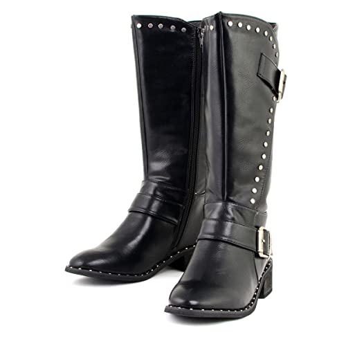 Milwaukee Leather Mbl9423 Women's Black Studded Boots With Studded Outsole - 11 #TOP3