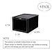 AOTENG STAR Black Storage Shoes Box Womens Mens Shoe Storage Display Box Plastic Foldable Stackable Shoe Container Clear Closet Shelf Shoe Organizer-6 Pack
