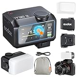 Godox iT30Pro-F iT30Pro F Mini KameraBlitz mit Weißem Diffusor Speedlite Camera Flash 560 Blitze bei Voller Wireless Master & Receiver Leistung 2.4G TTL Touchscreen für Fuji Kamera DSLR (Schwarz)