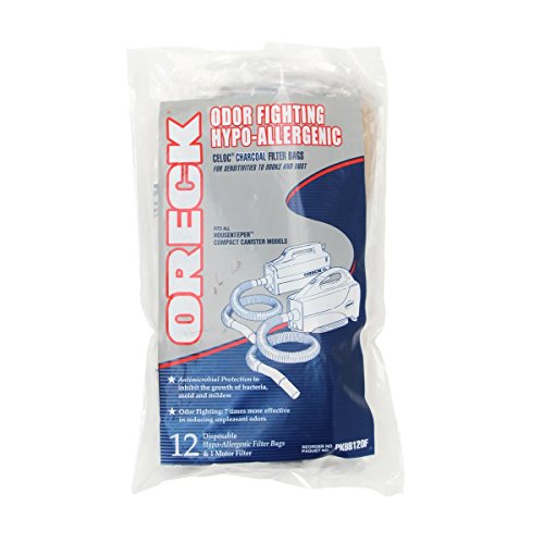 Oreck Vacuum Cleaner Bags for Handheld Vacs, Pack of 12, White, Hypo-Allergenic, Part # PKBB12OF, Oreck Odor Fighting Vacuum Bags by Oreck - Used condition - US$16.10