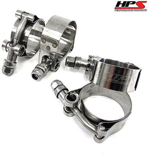 HPS Performance Stainless Steel T-Bolt Hose Clamp, Range: 1.25" - 1.46" (32mm-37mm) SSTC-32-37 Polish