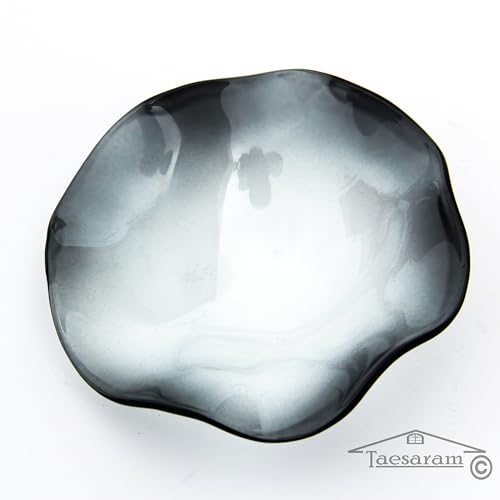 TAESARAM Wavy Wax Warmer Replacement Dish Vibe Color Wax Warmer Plate Scentsy Replacement Dish Glass Bowl Scentsy Warmer Tray Oil Burner Melter Scent Tart Essential Aroma(Black, 4.5 inch) - Thumbnail 3