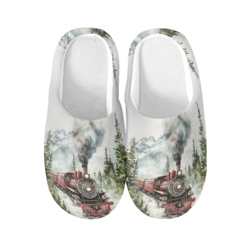 Pantoufles d'intérieur en coton chaudes et confortables en taille M