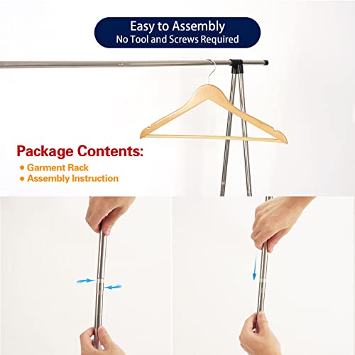 Anmerl Small Clothes Rack - Portable Rolling Clothes Rack With Shoe Rack - Multipurpose Clothes Rack For Bedroom Laundry Room Office - Stainless Steel Poles And Plastic Parts For Easy Assembly #TOP6