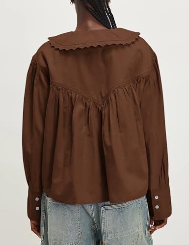 Peter Pan Collar Shirt Blouses for Women2