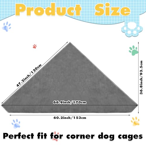 Image of Fanfanwin 67 Inch Large Waterproof Dog Crate Mat, Pet Plush Blanket for Extra Large Dogs, Non-Slip Crate Liner, Machine Washable(Only Mat)