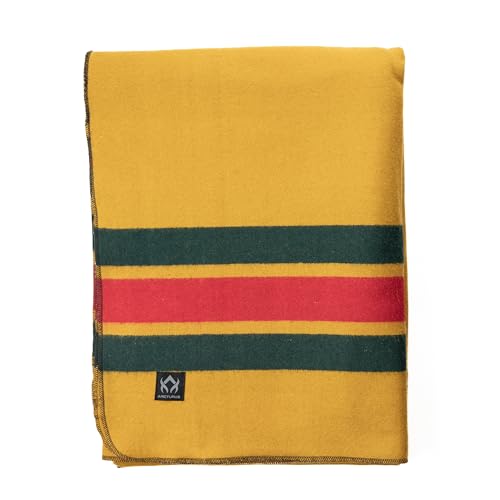 Image of Arcturus Rainier Wool Blanket - Warm, Heavy, Washable, Bed Blanket | Great for Home & Camping (North Cascades, Queen)