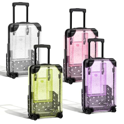 YMTWSRY 4 Stück Mini Koffer Geschenkbox, Minikoffer Kleiner Spardose Koffer Deko Geldgeschenk Reisekasse Reisekoffer Geschenkbox Handyhalterung für Hochzeit Geburtstag Reise (12.5 x 8 x 4.5cm)