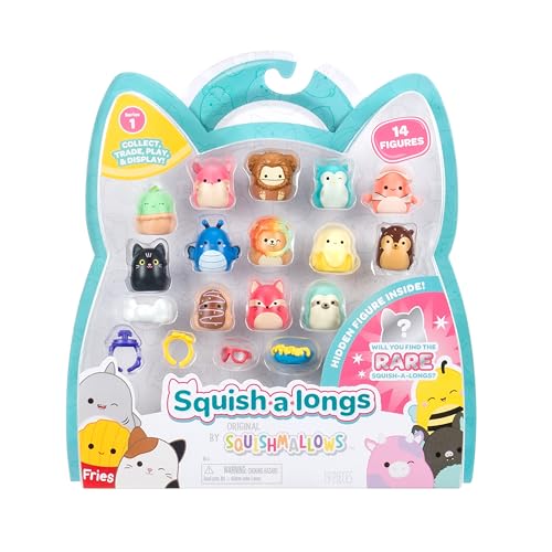 Squish-a-longs Squishmallows juego de 14 figuras de vinilo flexible y muñecos pequeños
