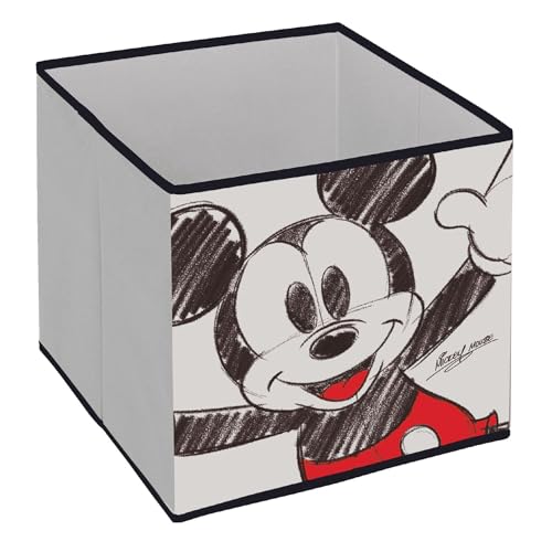 ARDITEX - Conteneur organisateur pliable Mickey Mouse de Licence Officielle Disney - 31x31x31cm - Pour ranger jouets, vêtements et accessoires