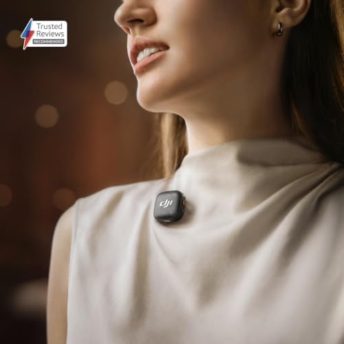 DJI Mic 3 (1 TX + 1 RX), Microphone Cravate sans Fil pour iPhone/caméra/Android, ultraléger, durée de Fonctionnement prolongée et Charge Rapide, Transmission de 400 m