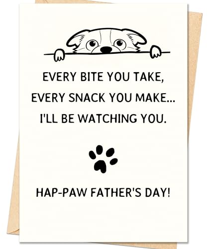 IDU Fathers Day Card from Dog Dog Dad Fathers Day Card Gift Funny Dog Dad Gifts for Men Husband Happy Fathers Day Cards Decorations Gifts from Dog