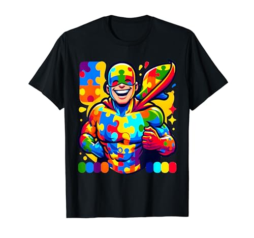 Bambini Superhero I Am A Warrior Toddler Boys Autism Awareness Maglietta