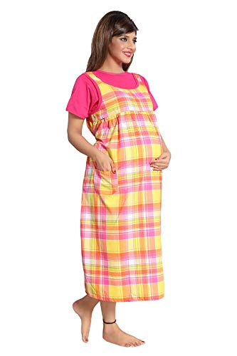 Image of Soulemo Women's Cotton Checkered Maternity Dres
