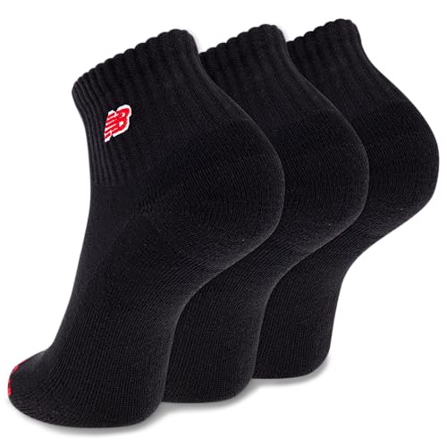 New Balance Unisex-Adult's Men's and Women's Patch Logo Ankle Socks-3 Pairs-Cushioned Moisture Wicking2