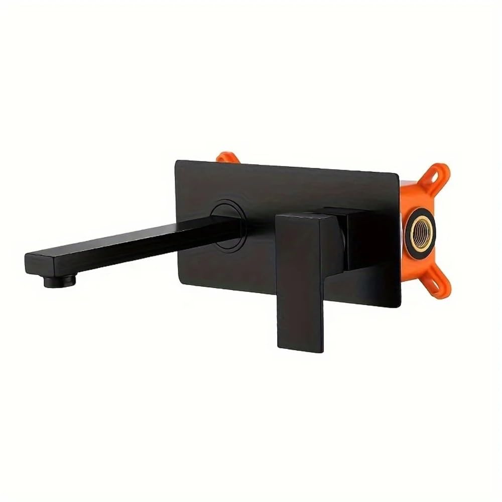 Robinet de baignoire cascade noir mitigeur encastré mural en cuivre
