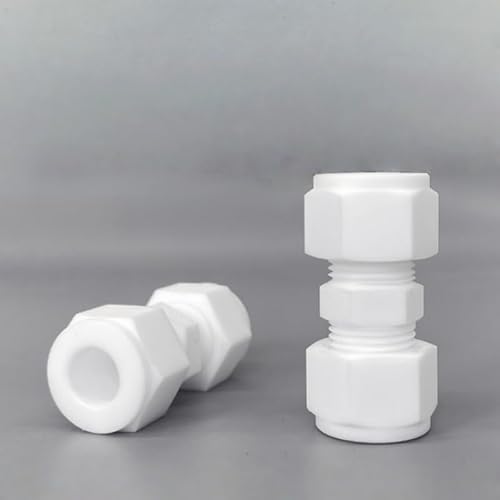 5 Pieces PTFE Reducing Union with Ferrule & Male Thread, 10mm End for Oil, Water,(D10mm-D12mm)