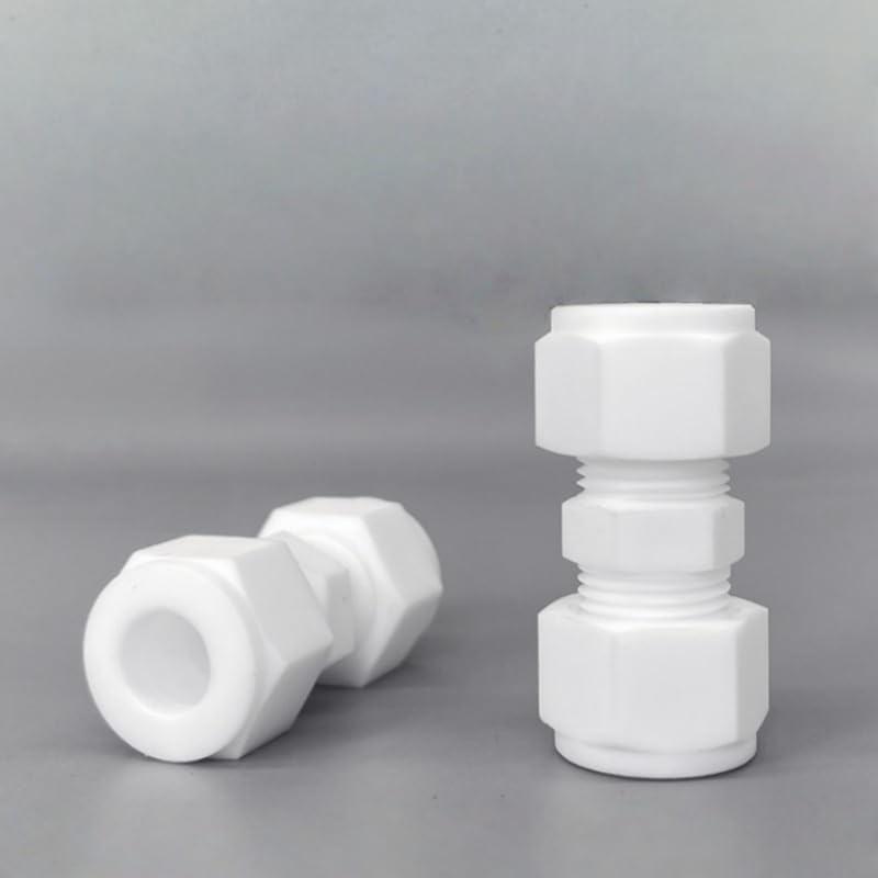 5 sztuk złączki redukcyjnej PTFE z tuleją i gwintem męskim, końcówka 3 mm do systemów pneumatycznych i hydraulicznych (D3mm-D6mm)