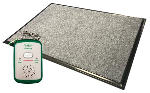 Smart Caregiver Corporation Fall and Wandering Prevention Monitor with Textured Floor Mat Non-Slip Rubber Backing Embossed Front Door Mat Floor Mat for Home and Office Use (EFM8-SYS)