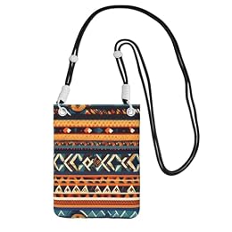 African National Patterns Print Sling Bag For Men Women, Casual Mini Phone Purses, Anti-Theft Phone Bag, For Hiking Travel