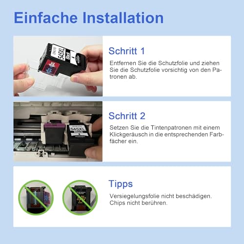 ONLYU PG 545XL CL546XL Ersatz für Canon Druckerpatronen 545 546 XL Kompatibel für Canon Pixma TS3350 für Pixma TS3450 TS3451 TS3452 TS3150 TS3351 TR4550 TR4650 MX495(Schwarz, Farbe)