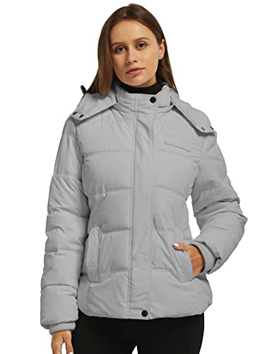 Wantdo Women's Hooded Warm Winter Coat Quilted Thicken Puffer Jacket with Removable Hood3