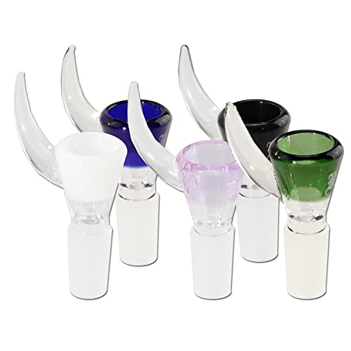 Black Leaf | Bong Glaskopf mit Horn | Schwarz | aus Borosilikatglas | Kräuterkopf mit NS 14 (14,5mm) und Durchlass 3-6mm… – Bild 3