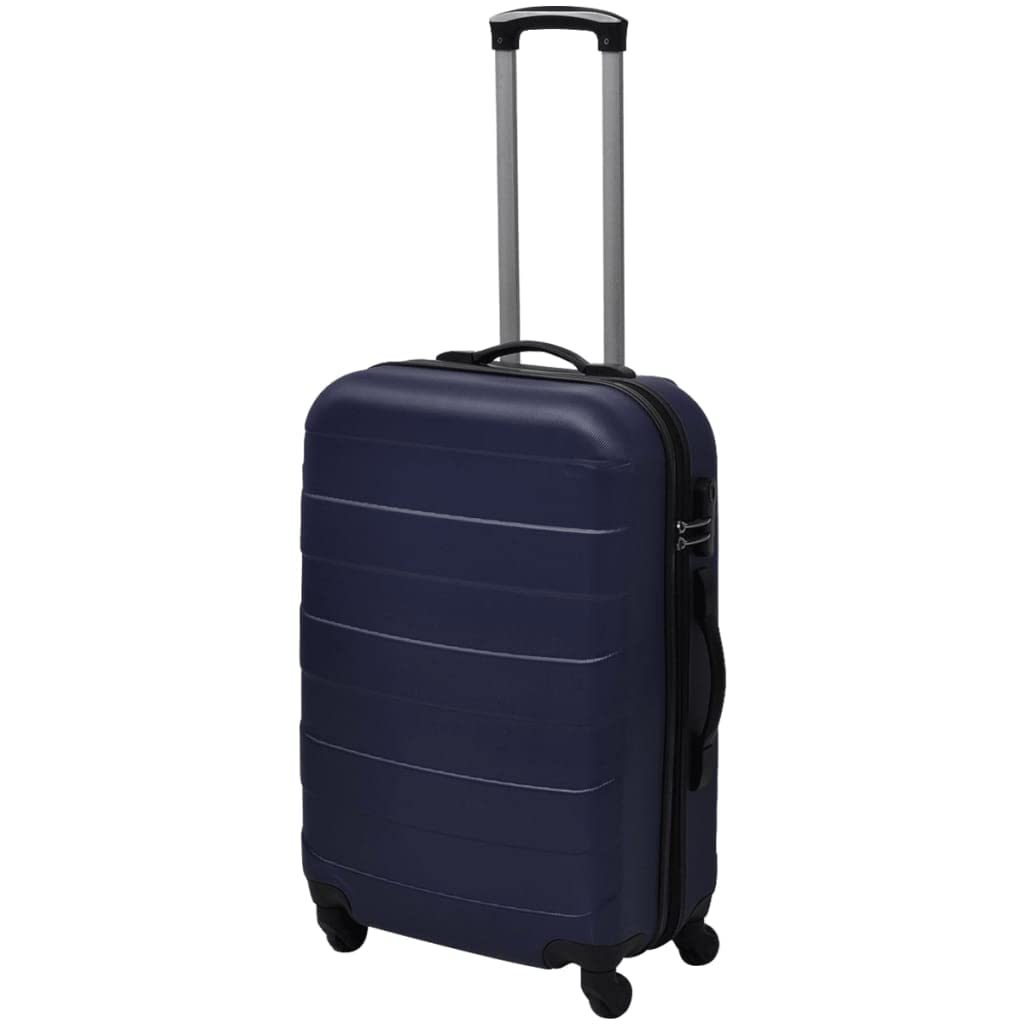Set di 3 valigie rigide, 45,5 / 55 / 66 cm, in ABS, con ruote, serrature di sicurezza e ruote a 360 gradi, per un viaggio confortevole, Blu, 45,5 x 30 x 20 cm (L x B x H), moderno