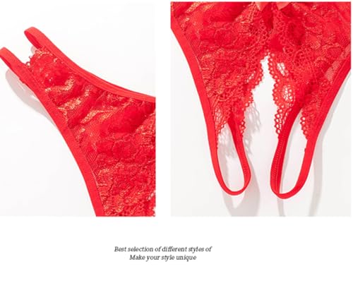 Image of Women Sexy Panties Plus Size Underwear Lace Thongs Low Rise G-String Cheeky Underpants