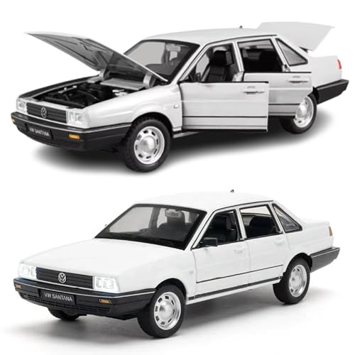 Image of Alokik Enterprise Compatible for 1:24 Volkswagon Santana Toy Car Model, Diecast Collectible Pull Back Model Car with Sound and Light, Toy Gift Vehicles for Adults Kids Boys Girls【Black】