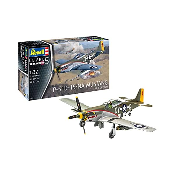 Revell 03838 P-51 D Mustang (Late Version) originalgetreuer Modellbausatz für Experten, unlackiert