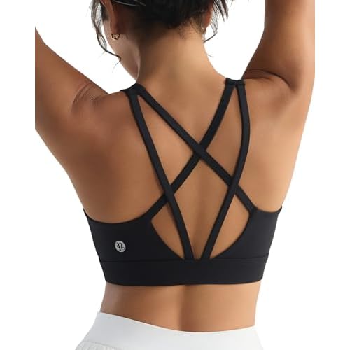 RUNNING GIRL Sports Bras for Women High Support, Molded Cup High Impact Sports Bras with Sewn in Pads Workout Yoga Bra