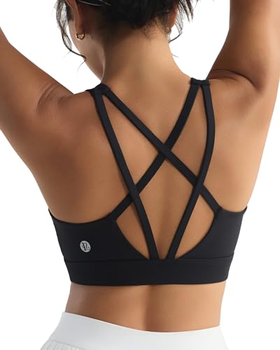 Image of RUNNING GIRL High Impact Sports Bras for Women - Scoop Neck Strappy Sports Bra High Support Moulded Cup Workout Bra