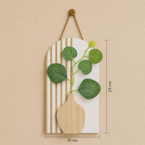 Image of Art Street Boho Floral Art for Living Room, Modern MDF Set for Home Decor, Aesthetic Hanging, Bedroom & Office Decoration, (Size 13 x 23 cm)