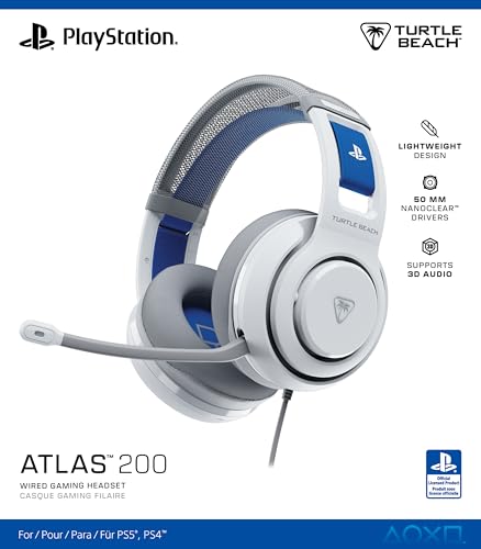 undefined 【SONY公式ライセンス商品】TURTLE BEACH ゲーミングヘッドセット Atlas 200 ホワイト 有線 PS5/PS4対応｜50mmドライバー / 折り畳み式単一指向性ノイキャン付きマイク/メモリーフォーム/超軽量フローティングヘッドバンド 【メーカー保証2年】 の商品画像 18