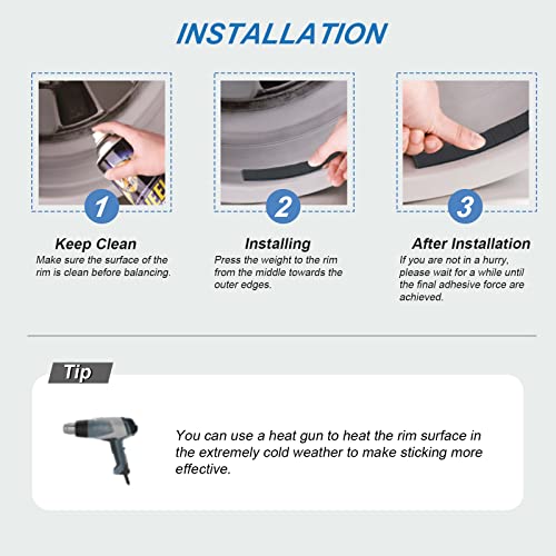 Vowagh 1/4 Oz 0.25 Oz Tire Wheel Balancing Adhesive Weight Stick Adhesive Stick On Wheel Weights 90 Oz/Box 360 Pcs Black #TOP3