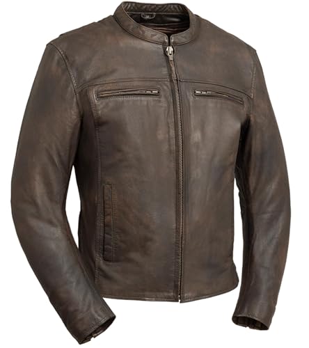First Mfg Co - Rocky - Men's Motorcycle Biker Riding Leather Jacket