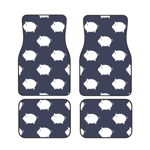 Alfombrillas antideslizantes de neopreno cerdito lindo para coche juego de 4